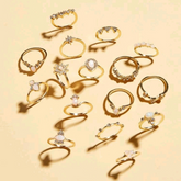 16 pcs Rhinestone decor rings